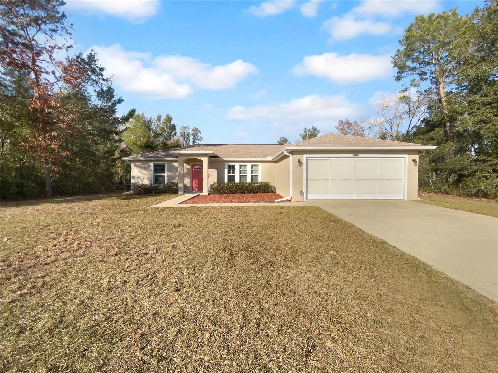 Front exterior view of a 2019-built single-family home in Ocala Florida